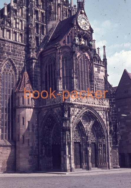 Altes orig. Foto-Glasdia/Vintage slide: NÜRNBERG 1963 | Frauenkirche