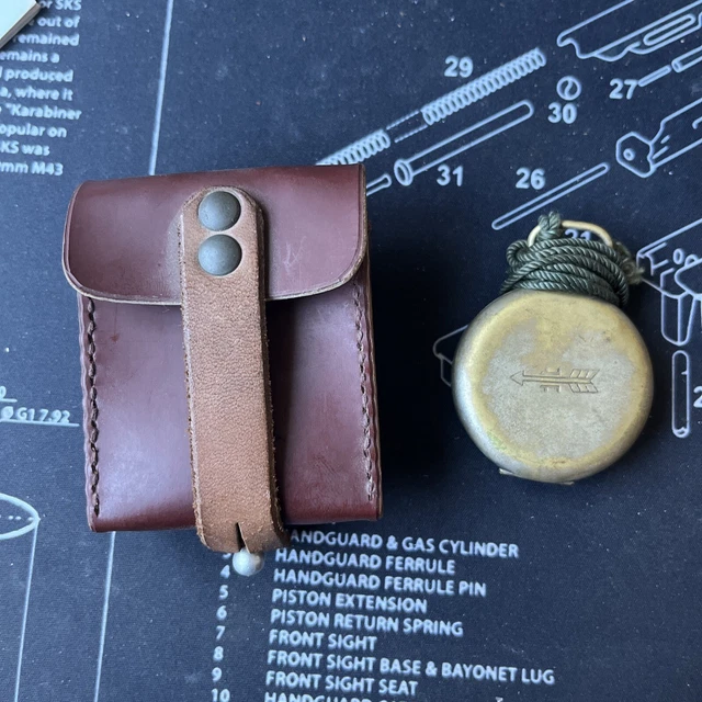 Chicom Military Type-57 pocket watch Compass with Plasticized Pouch PAVN NVA
