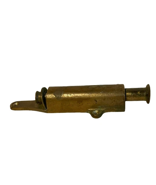 Vintage Antique Solid Brass Glynn Johnson Foot Operated Plunger Door Stop 3