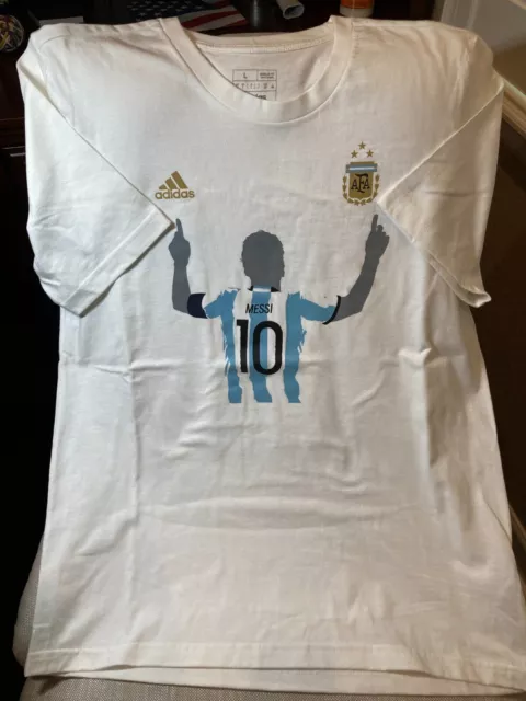 Adidas AFA 2022 Winners Lionel Messi Celebration White Medium Uni-sex T-Shirt