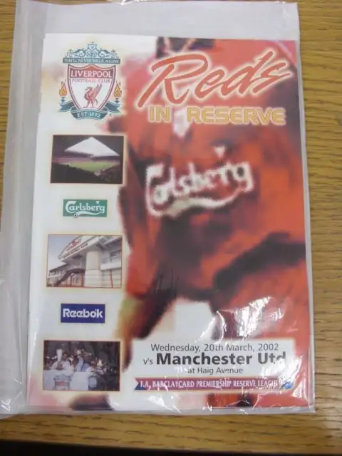 20/03/2002 Liverpool Reserves v Manchester United Reserves [At Southport] . If t