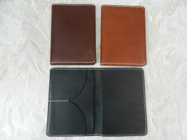 'OL Leather' - Quality thick leather PASSPORT COVER Wallet  Black / Brown