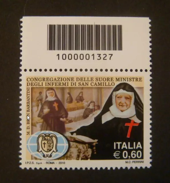 2010 Italia Congregazione delle Suore di San Camillo codice a barre nuovo MNH**