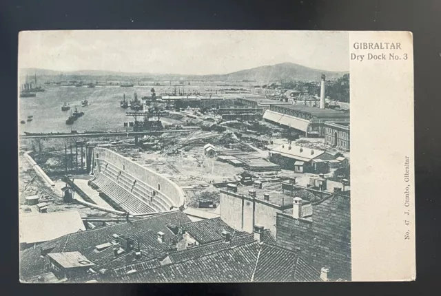 UK-GIBRALTAR DRY DOCK No. 3-POST CARD-UNUSED-J258