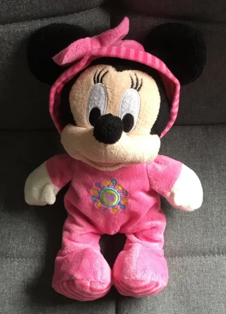 Disney Minnie la souris Peluche allongé Luminescente rose 30 cm
