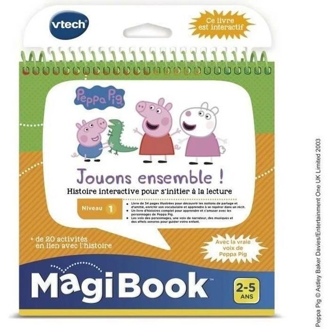 VTech MagiBook Starter Pack Rose + Livre Peppa Pig - Livre Interactif éducatif Enfant 2-7 Ans, Stylet, Téléchargement Audio - 5