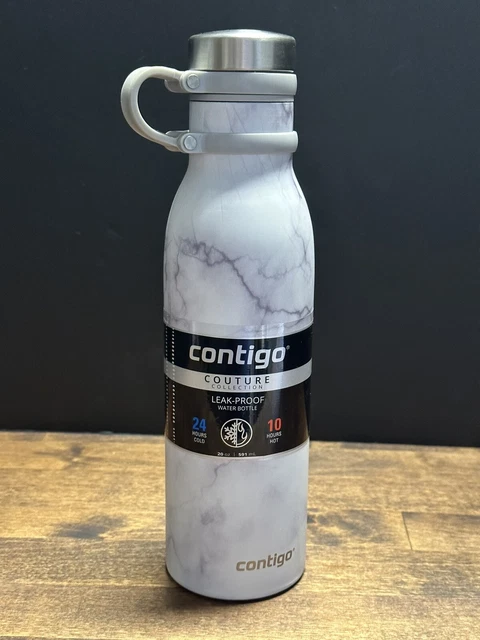 Brand New CONTIGO COUTURE COLLECTION THERMAL LOCK WATER BOTTLE 20 OZ White Marbl