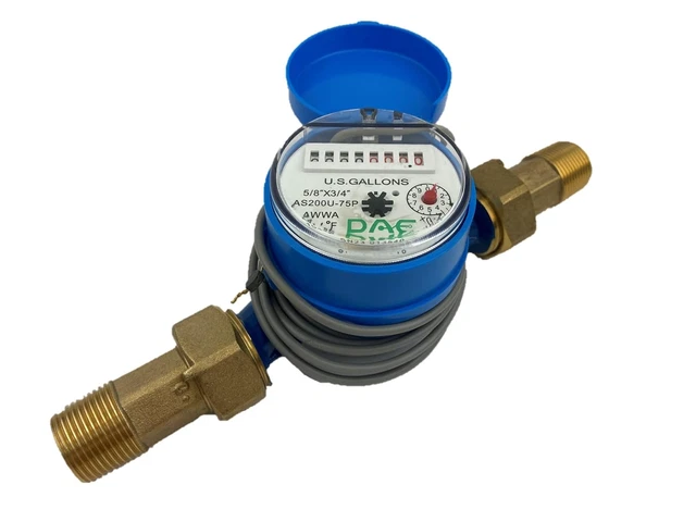 AS200U-75P Water Meter with Pulse Output, 3/4" NPT Couplings, Measuring in Gallo