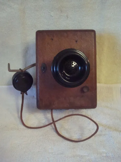 Antique Western Electric Railroad Train Phone Wood Box (Item # 183)