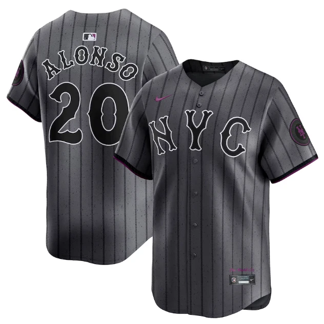 MEN'S NEW YORK Mets Pete Alonso Graphite 2024 City Connect Limited