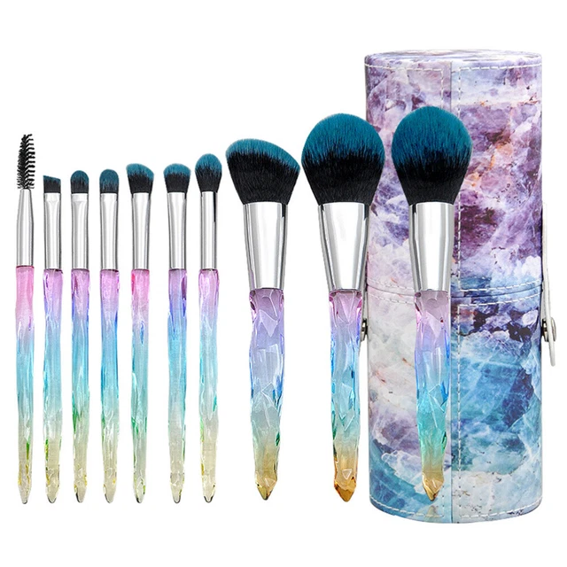 Set di pennelli per sopracciglia 10 pezzi per eyeliner, pennello per trucco,