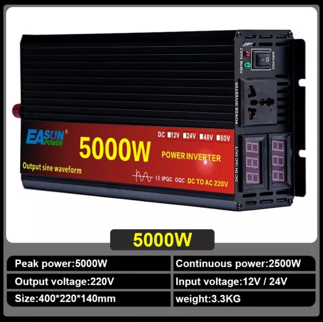 Onduleur convertisseur transformateur inverter  5000W a onde sinusoïdale pure