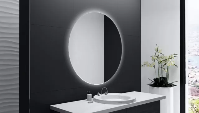 Badspiegel Rund m LED Beleuchtung Badezimmerspiegel Bad Spiegel Wandspiegel DR22