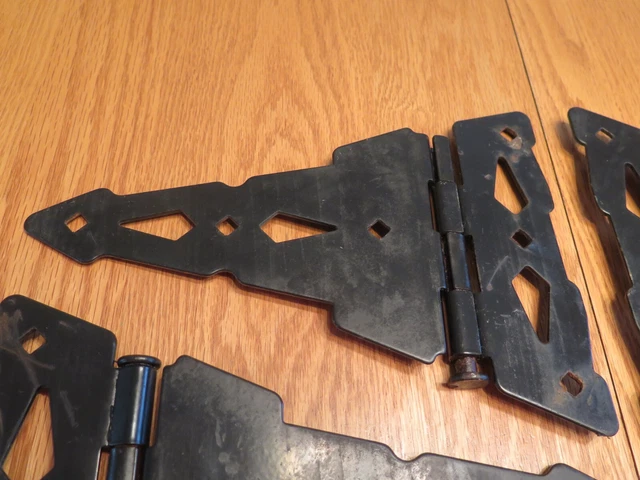 T Strap Barn Door Gate Shed Hinges 10.5" x 7.75" Set of Four Salvage Vintage 11