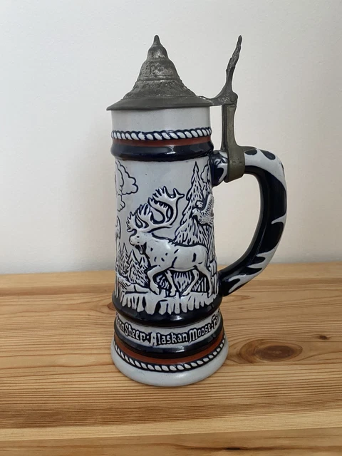 Vintage Avon Beer Stein Western animals (Rocky Mountain Goat etc) 1976