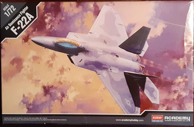 Academy 1/48 Scale F-22A Raptor Air Dominance Fighter Model Kit #12212