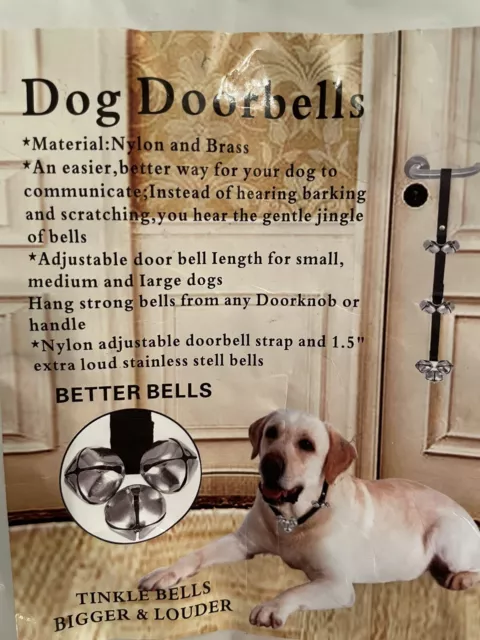 Dog Puppy Bells Doorbells Training Potty Bells Set of 2 NEW