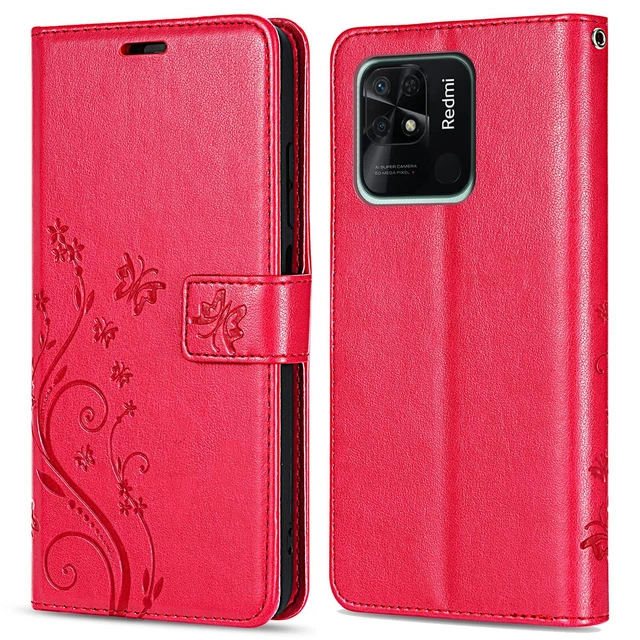 Coque Xiaomi Redmi 10C, Étui Portable Étui de Téléphone à Clapet Housse Pliante