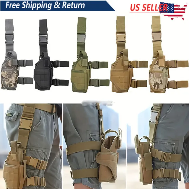 Tactical Drop Leg Holster Adjustable Right Hand Thigh Pistol Gun Glock Holster