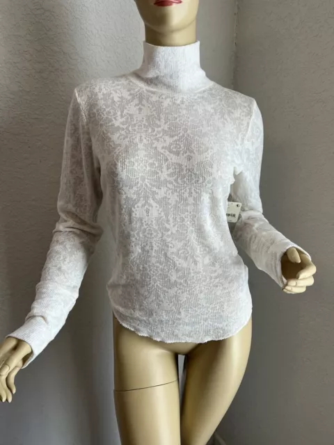 Free People Womens Size Small You and I Long Sleeve Top In Ivory NWT, MSRP $48