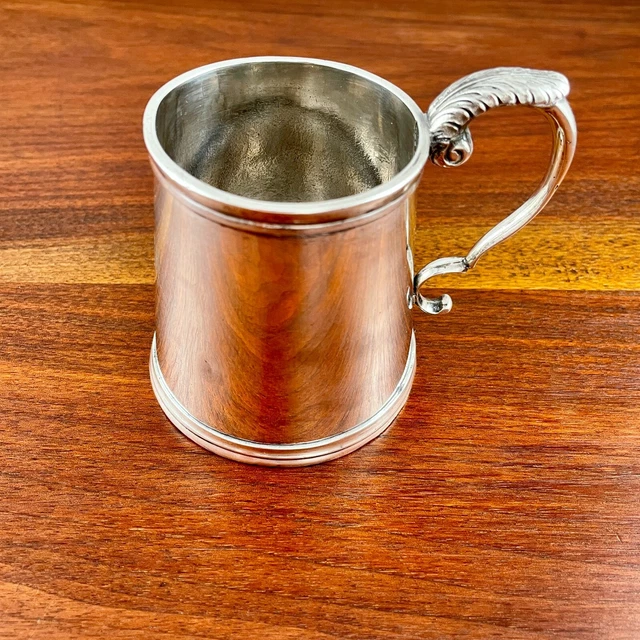 Early Samuel Kirk American Coin Silver 11Oz Tankard / Cup Reeded Rim & Foot 1830