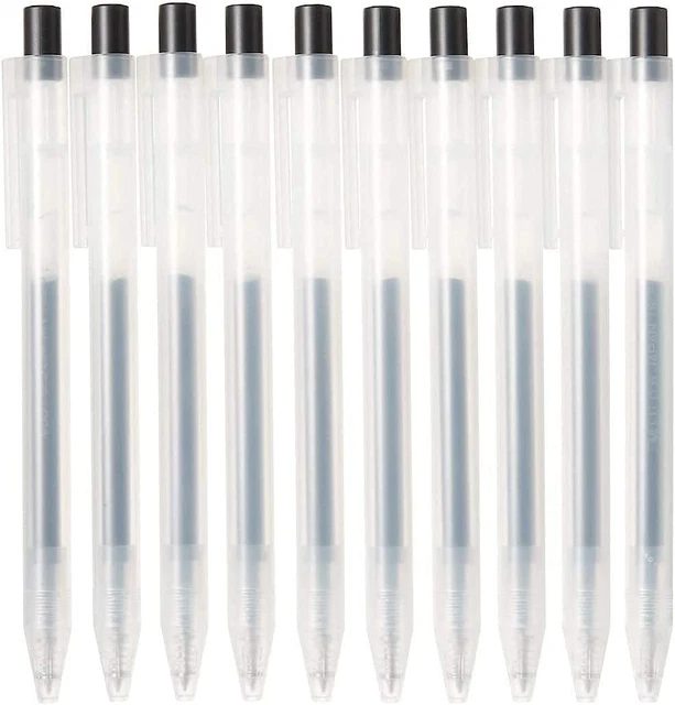 MUJI SMOOTH GEL Ink Ballpoint Pen Knock Type 10-Pieces Set, Mm