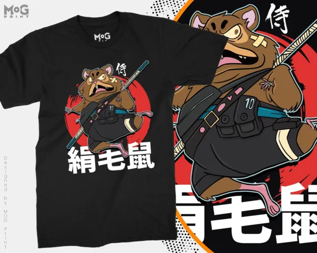 Ninja Hamster Kanji T-shirt Japanese Manga Samurai Anime Otaku Extreme Funky Art