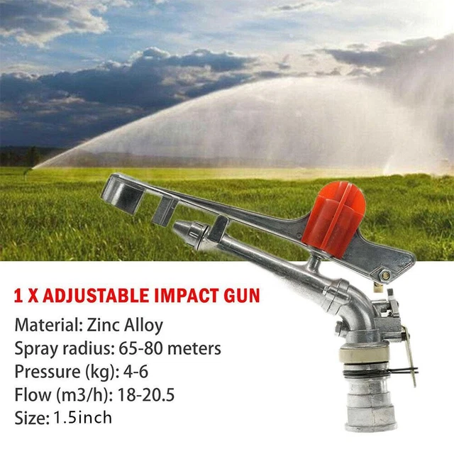 360° Adjustable Impacts Sprinkler Large Area Water Irrigation Spray Alloy J9V0