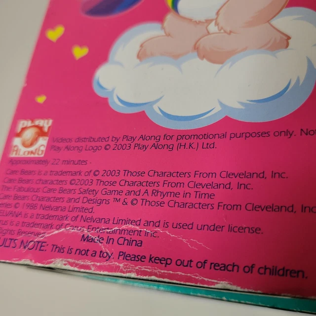 CARE BEARS VHS Lot Care Bears Movie, Rhyme in Time, Grumpy Bear, Safety