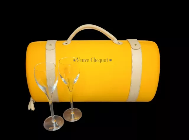 Veuve Clicquot Bottle & Glasses Carry Case **Comes With The Original 2 Glasses**