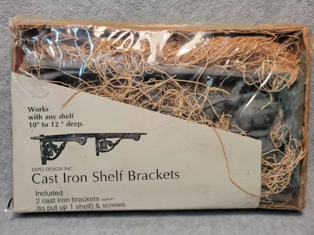 Vintage Expo Design Inc. Cast Iron Shelf Brackets Style #1 Floral Rose Leaves