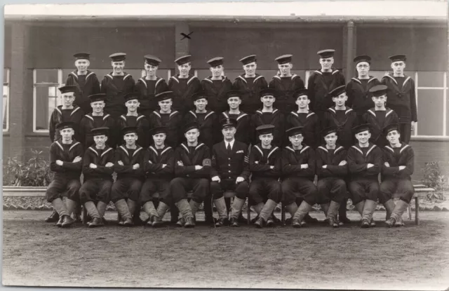 HMS Sailors England Fred Ash Studios Liverpool Real Photo Postcard E62