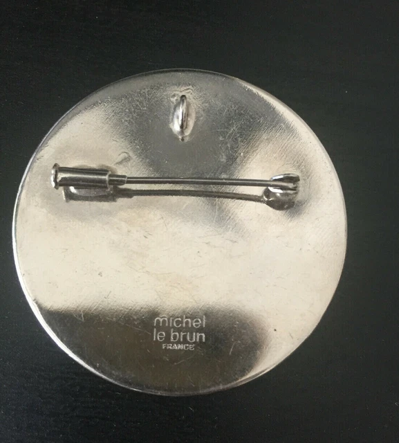 Broche Vintage En émail Par Michel Lebrun - Bijou Ancien, Occasion - Pièce Unique