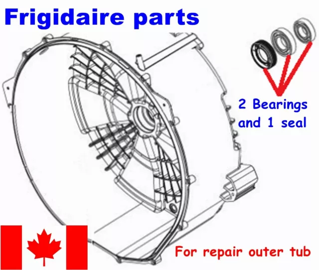 FRONT LOAD WASHER,2 TUB BEARINGS AND SEAL, Frigidaire ,Beaumark