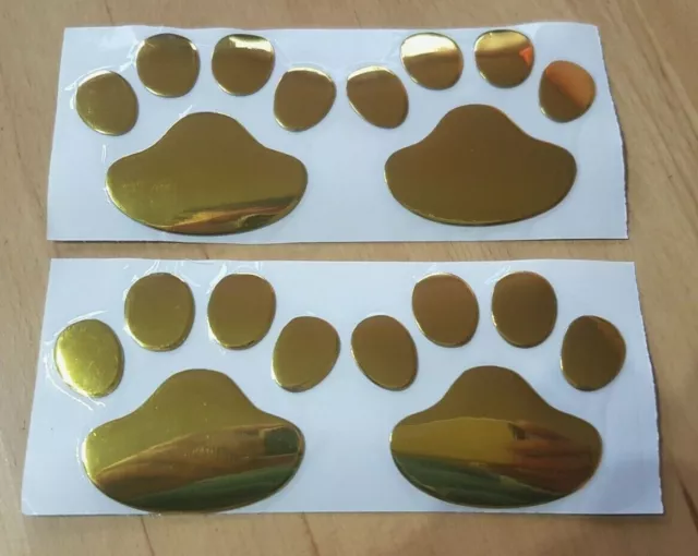4x Aufkleber Auto Hunde Katzen Pfoten Tatzen 3D Sticker Emblem