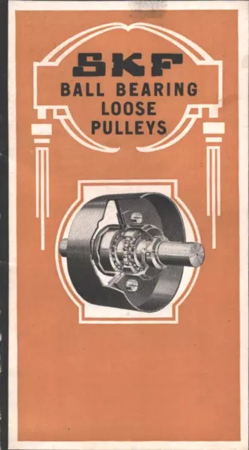 1919 SKF BALL BEARINGS & LOOSE PULLEYS antique advertising pamphlet PRICE LIST