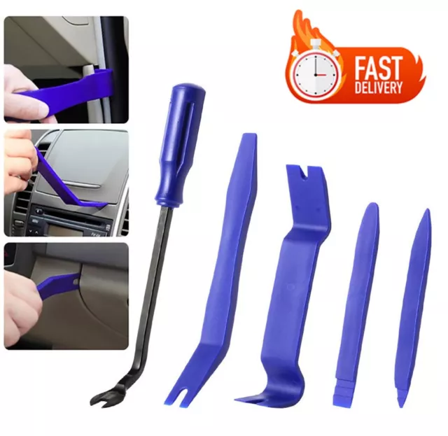 5Pcs Car Trim Removal Kit Door Panel Fastener Auto Dashboard Plastic Tool Set