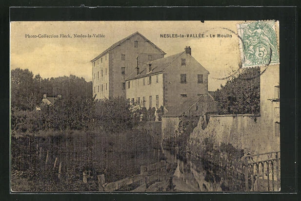 CPA Nesles-la-Vallee, Le Moulin, Flusspartie im Ort