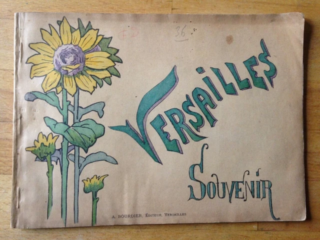 Souvenir de Versailles, livret de photos, vers 1900, style Art nouveau