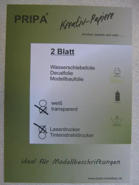 2/5 Blatt A4 Decalfolie Decal transparent Wasserschiebefolie Transfer für Laser