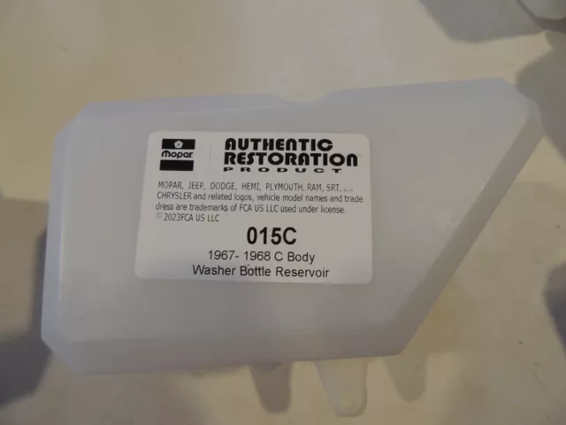 New Windshield Washer Reservoir 1967-1968  Plymouth Fury