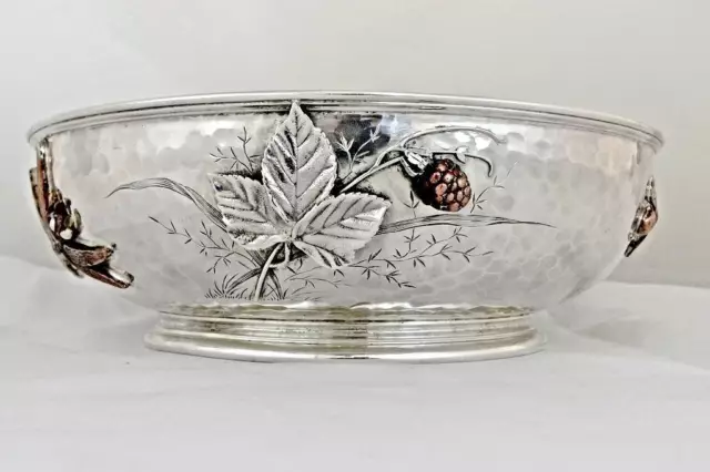 A Whiting Japanese Prototype Hammered Sterling Silver - Mixed Metals Bowl 2