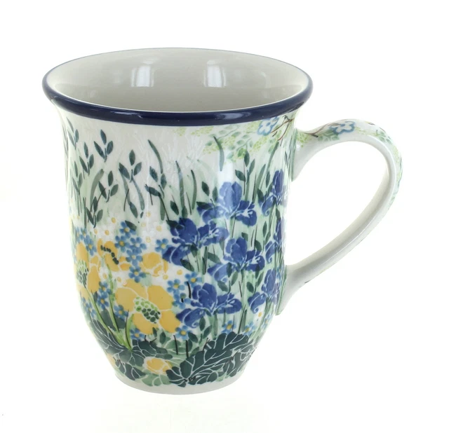 Blue Rose Polish Pottery Signature Garden Large Coffee Mug