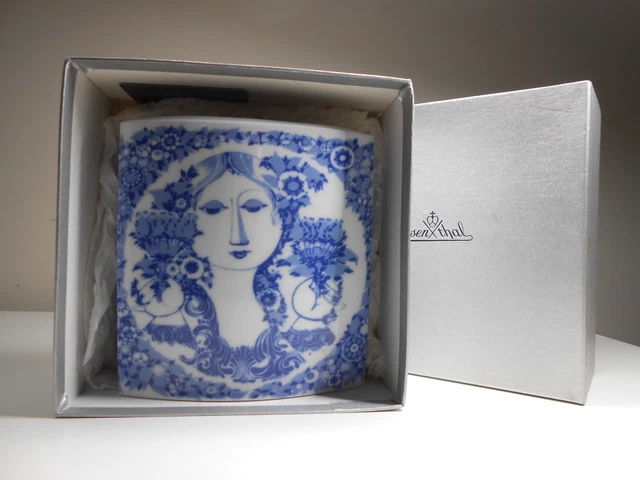 ROSENTHAL STUDIO Line by Bjorn Wiinblad Vase BLUE FLOWER w/box 22