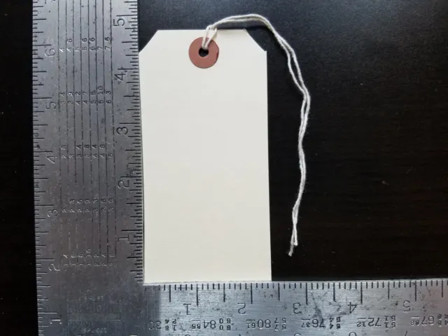 100 Manila Inventory Shipping Hang Tags Size #5 With String 4 3/4" X 2 3/8"