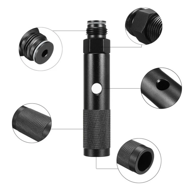 Versatile Black Thread CO2 Cartridge Adapter for Paintball Enthusiasts