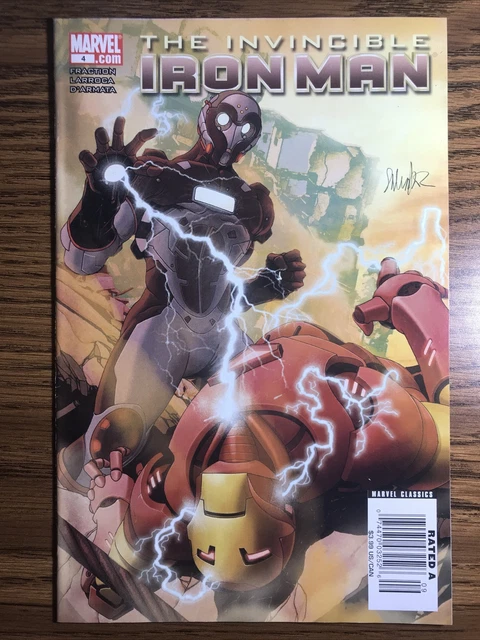 THE INVINCIBLE IRON MAN 4 RARE NEWSSTAND Salvador Larroca Cover MARVEL 2008
