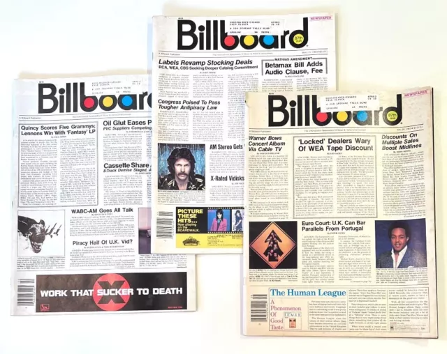 Vintage Lot of (3) 1980's Billboard Magazine Newspapers - All from 1982