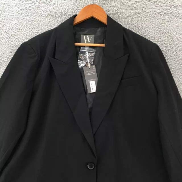 Worthington Blazer Jacket Womens Tall Xxl Black Wrinkle Free Notched Long Sleeve 2