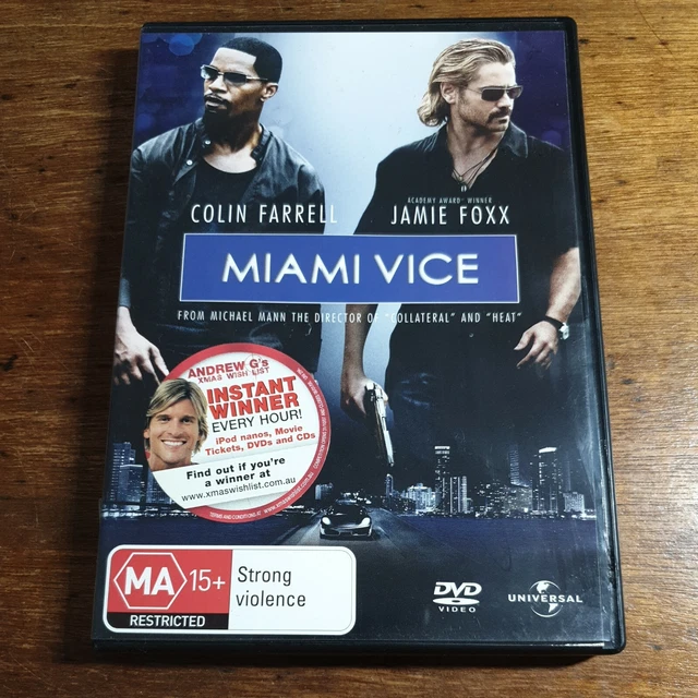 MIAMI VICE COLIN Farrell Jamie Foxx DVD R4 LIKE NEW FREE POST £4.40